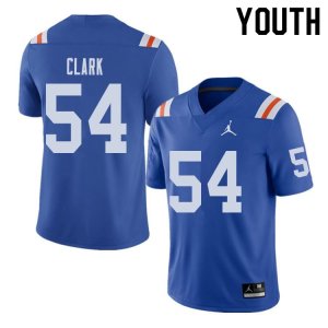 Youth Florida Gators #54 Khairi Clark NCAA Jordan Brand Royal Throwback Alternate Authentic Stitched College Football Jersey IDN8262PU